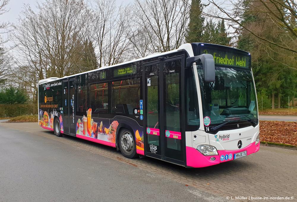 Нижняя Саксония, Mercedes-Benz Citaro C2 hybrid № 74