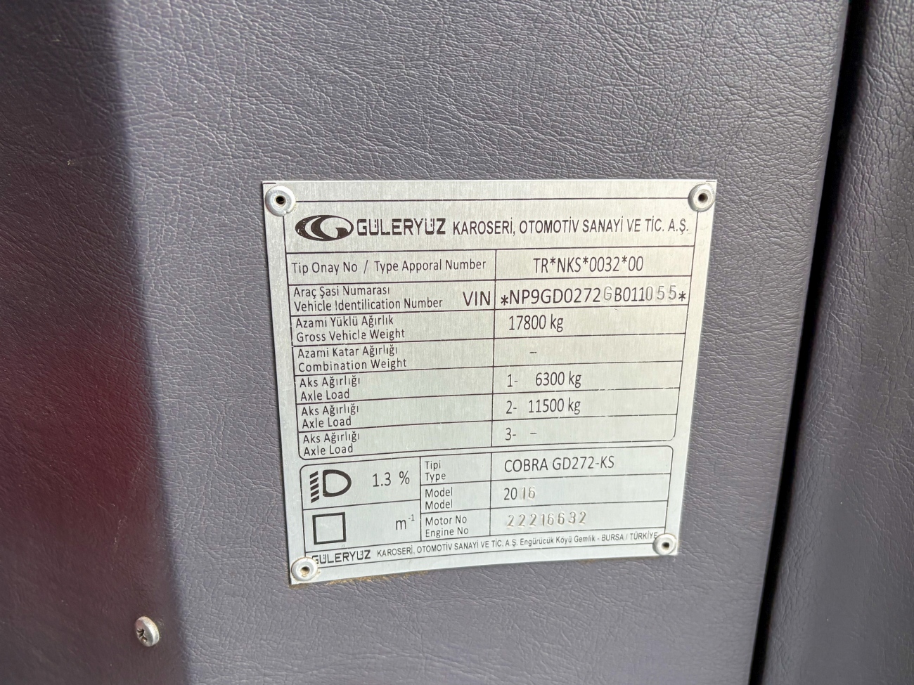 Турция, Güleryüz Cobra GD272LF № 8