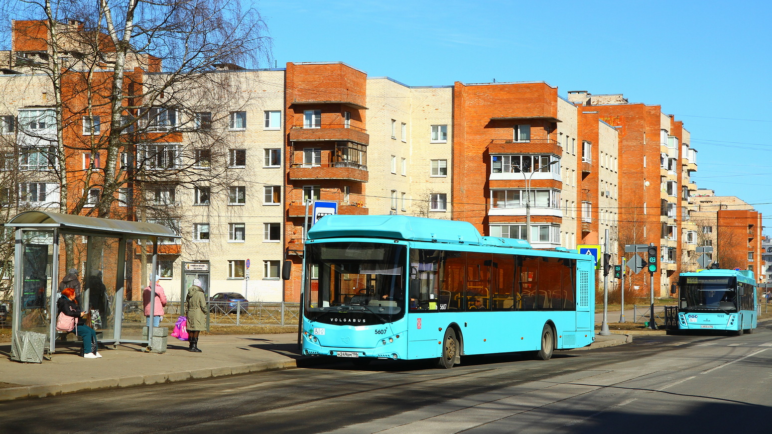 Санкт-Петербург, Volgabus-5270.G4 (CNG) № 5607; Санкт-Петербург, МАЗ-203.047 № 5222