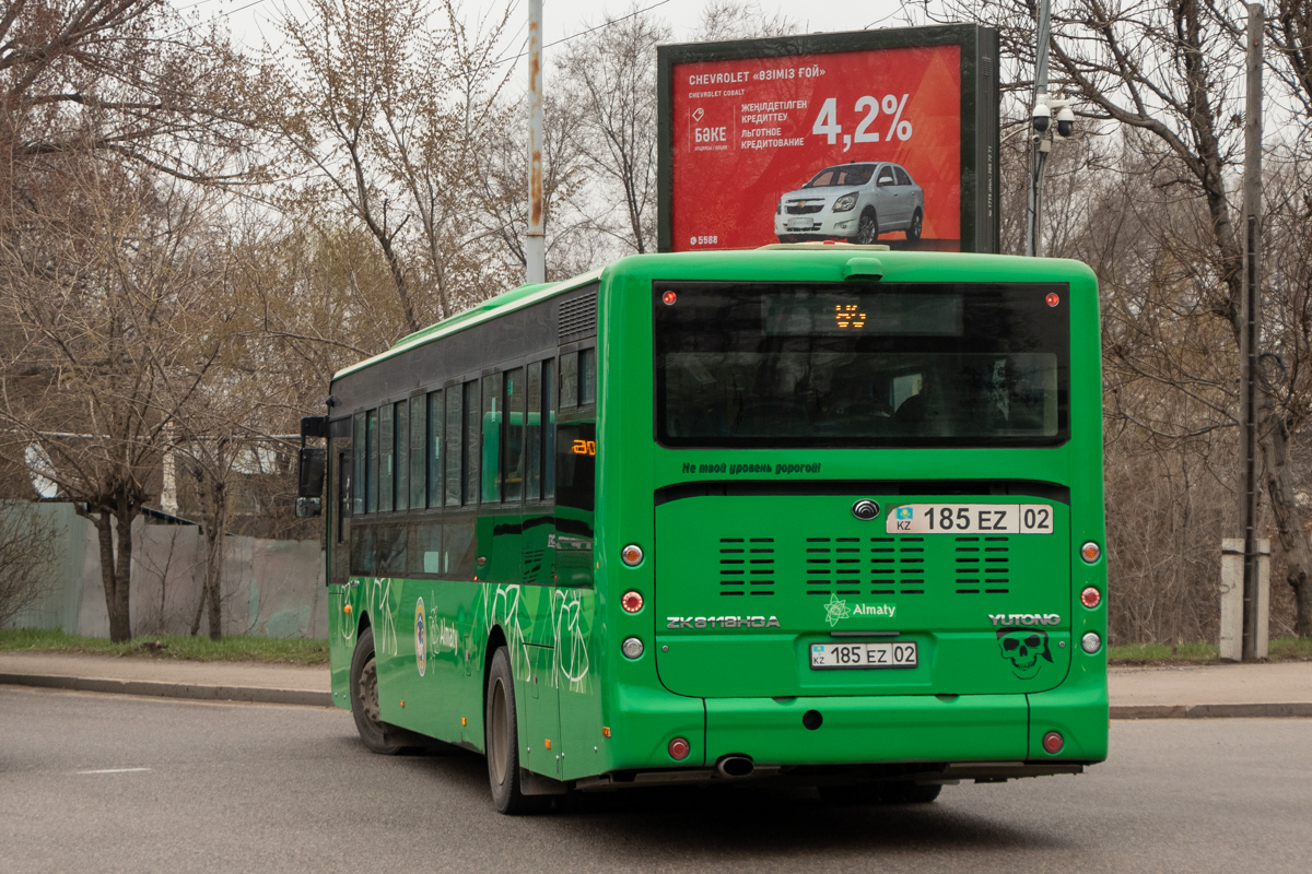Алматы, Yutong ZK6118HGA (QazTehna) № 185 EZ 02