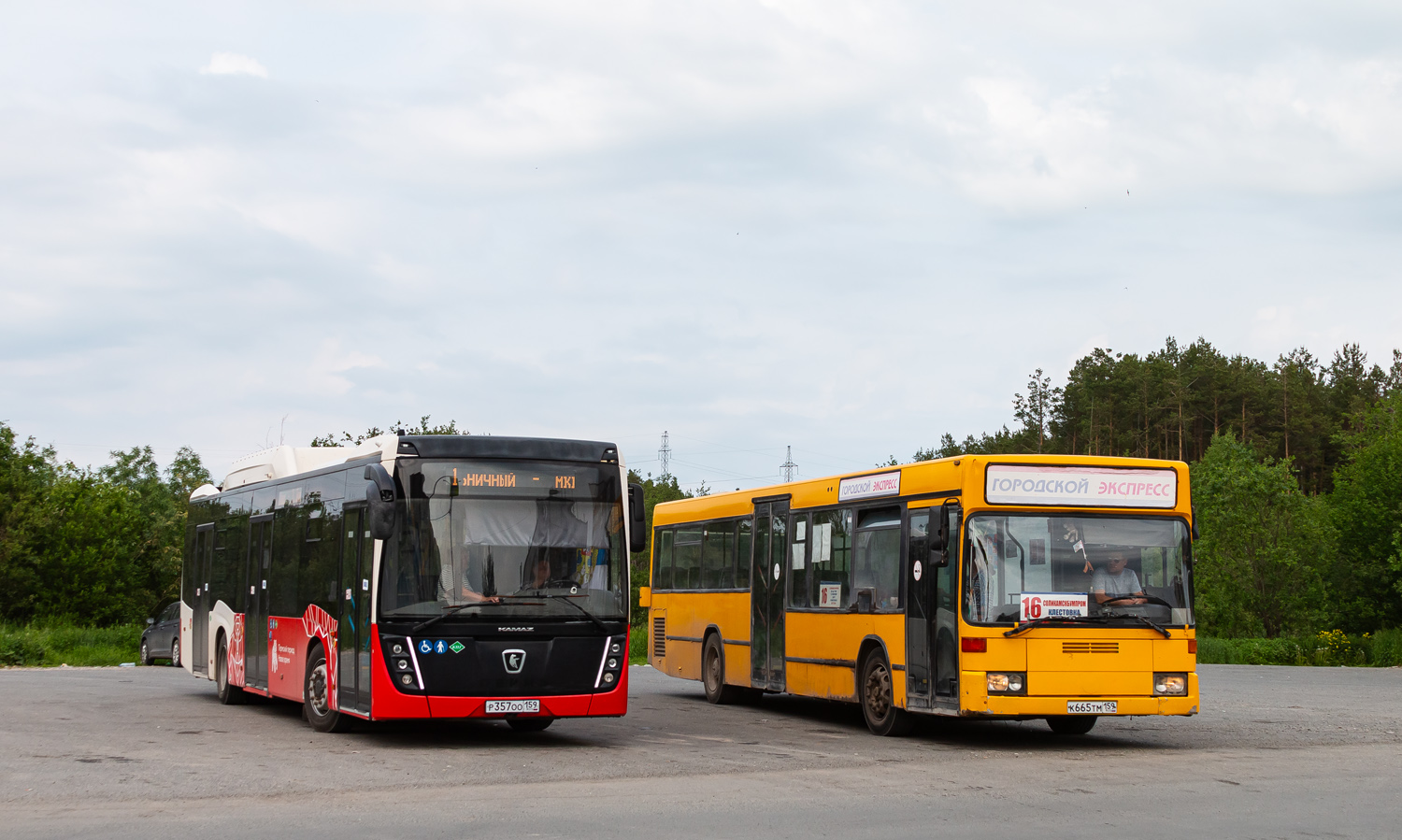 Пермский край, НефАЗ-5299-40-57 (CNG) № Р 357 ОО 159; Пермский край, Mercedes-Benz O405N2 № К 665 ТМ 159