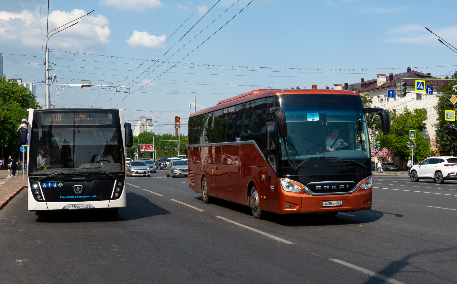 Башкортостан, НефАЗ-5299-30-57 № 6594; Башкортостан, Ankai A9 № М 408 ОУ 702