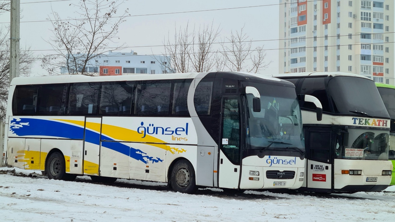 Киев, MAN A13 S2000 № AA 0132 IH; Тернопольская область, Neoplan N122/3L Skyliner № BO 8420 BM