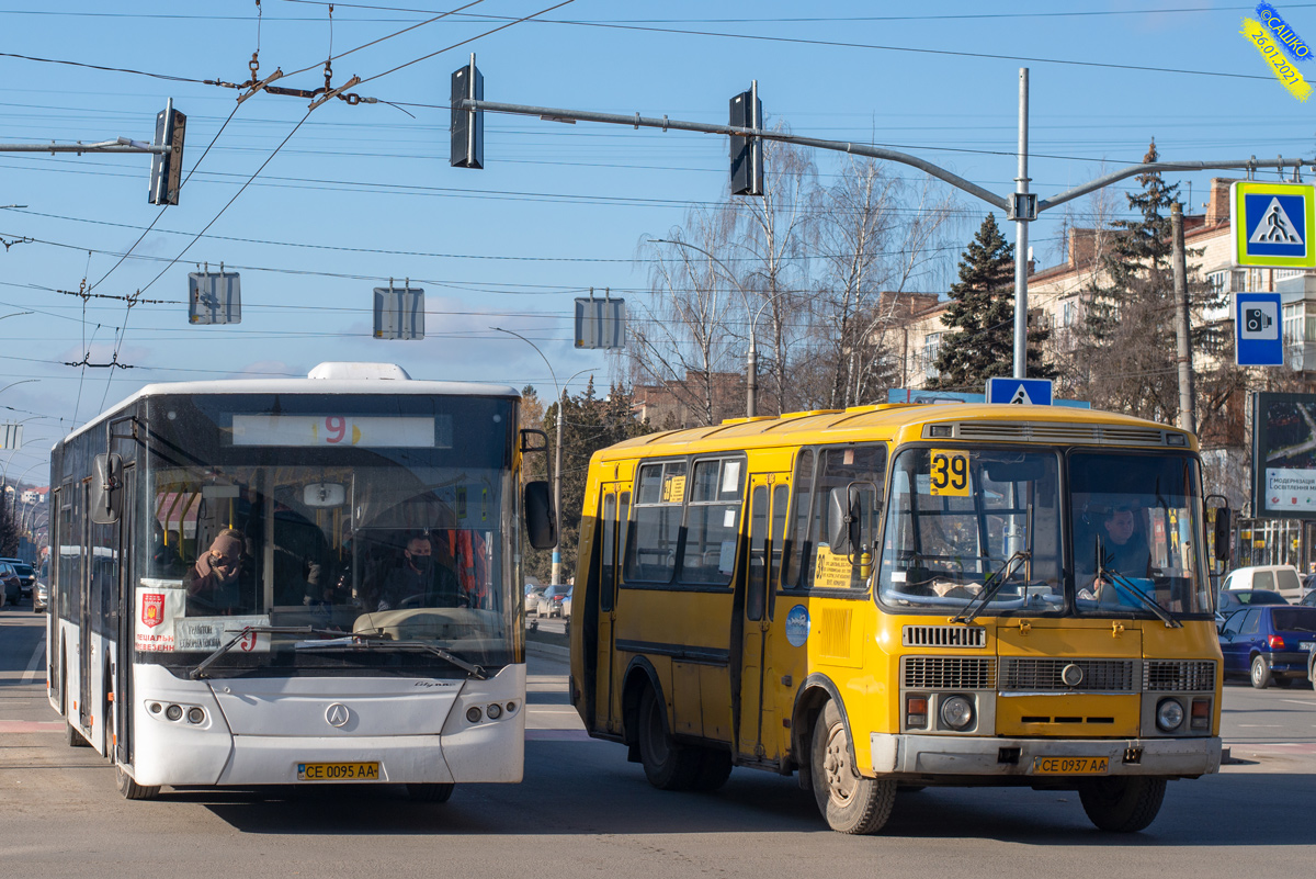 Черновицкая область, ЛАЗ A183D1 № CE 0095 AA; Черновицкая область, ПАЗ-32054-07 № CE 0937 AA