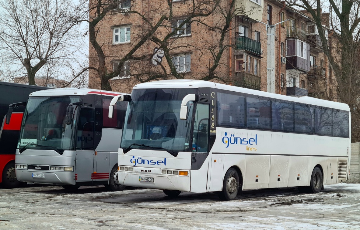 Киев, MAN A13 S2000 № AA 2460 OE; Одесская область, MAN A32 S2000 Mega № BH 3072 IP