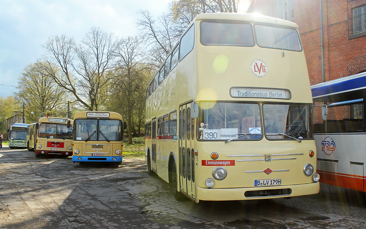 Berlin, Büssing DE72 (LVG) sz.: B-LV 179H; Alsó-Szászország — Bustreffen Wehmingen Hannoversches Straßenbahnmuseum 17.04.2016