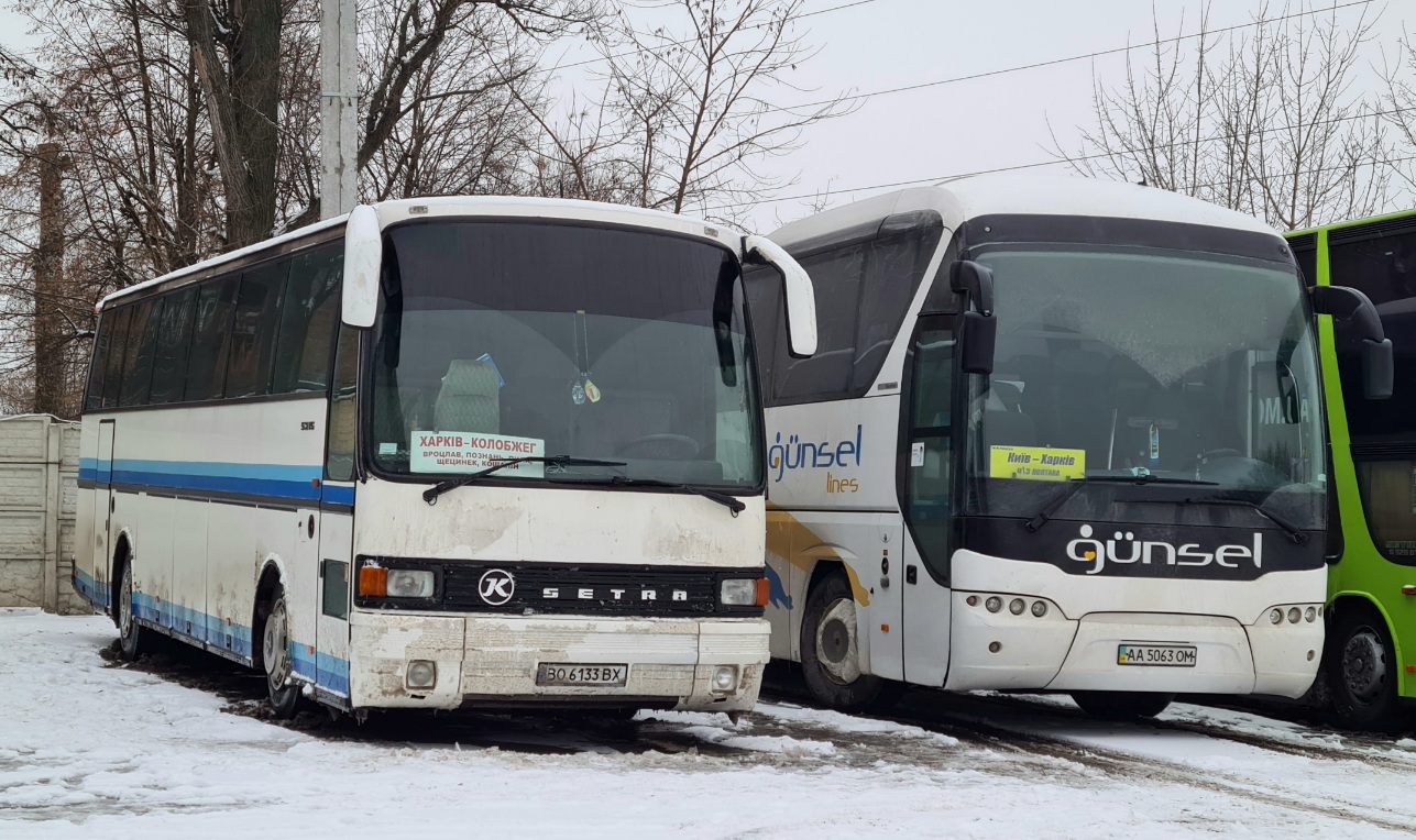 Киев, Neoplan P21 N2216SHD Tourliner SHD № AA 5063 OM; Тернопольская область, Setra S215HR-GT № BO 6133 BX