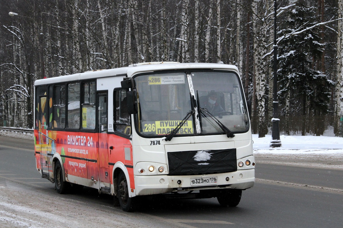 Санкт-Петербург, ПАЗ-320412-05 № 7674