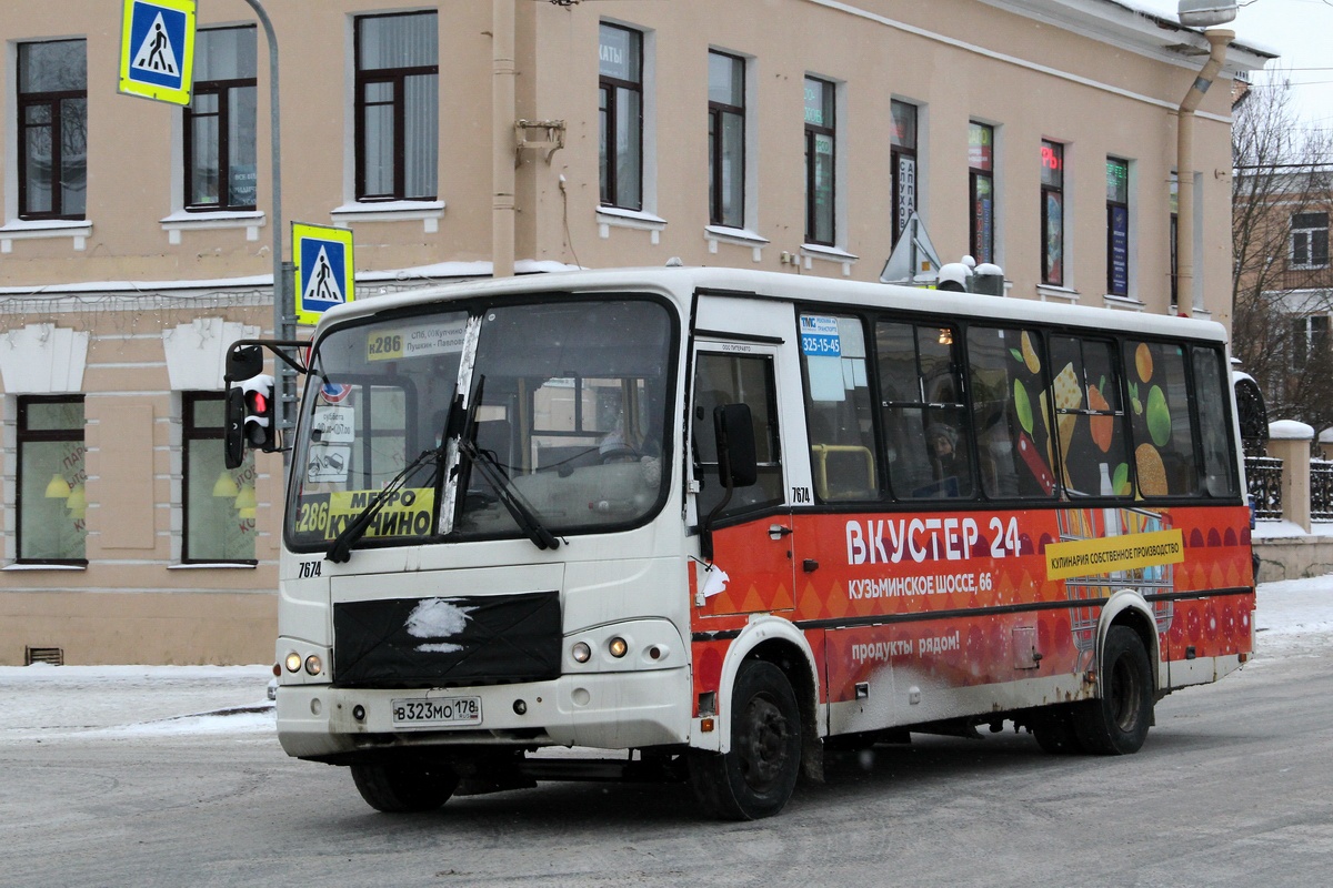 Санкт-Петербург, ПАЗ-320412-05 № 7674