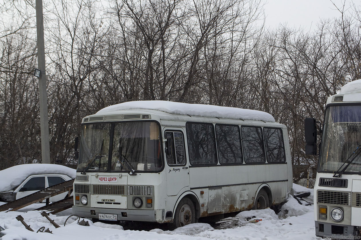 Omsk region, PAZ-32053 № У 474 ОС 54; Omsk region — Bus stops