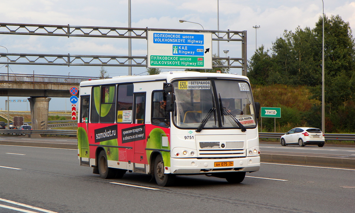 Санкт-Петербург, ПАЗ-320302-11 № 9751