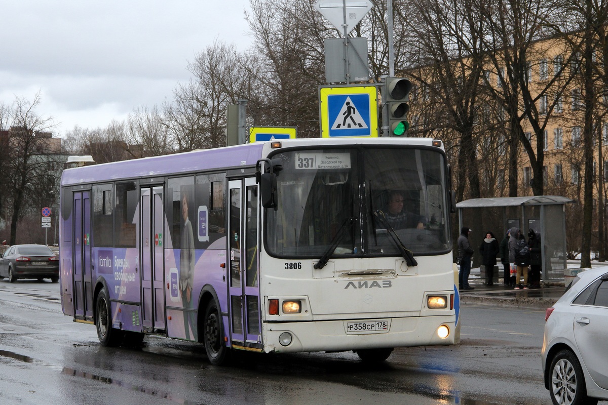 Санкт-Петербург, ЛиАЗ-5293.60 № 3806