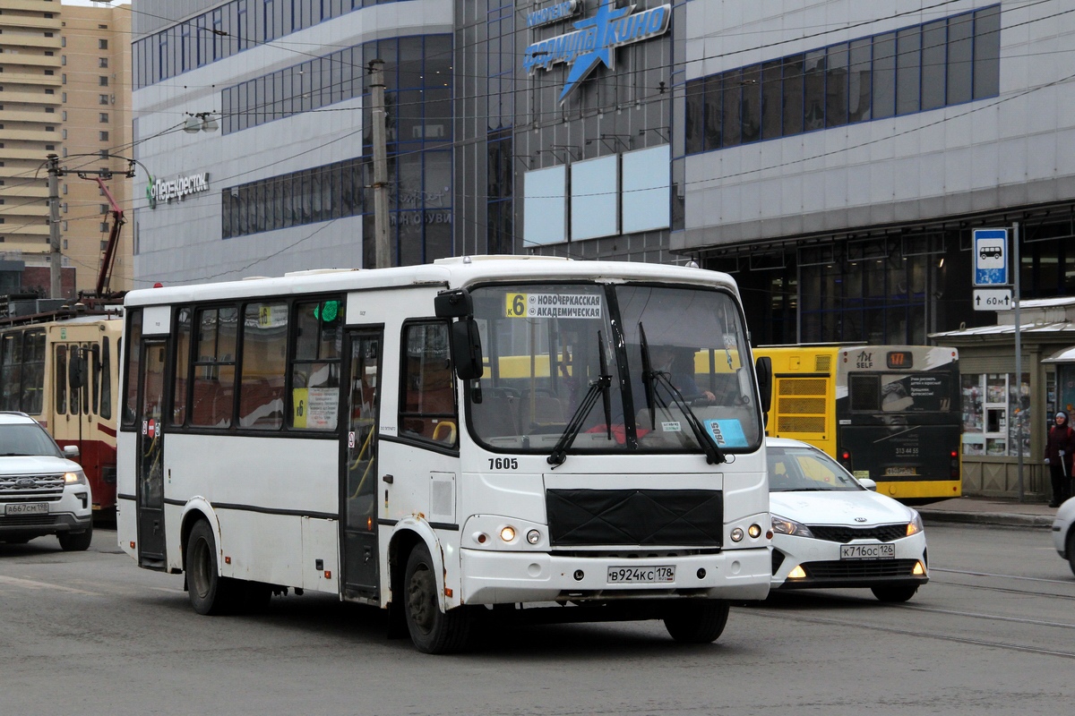 Санкт-Петербург, ПАЗ-320412-05 № 7605