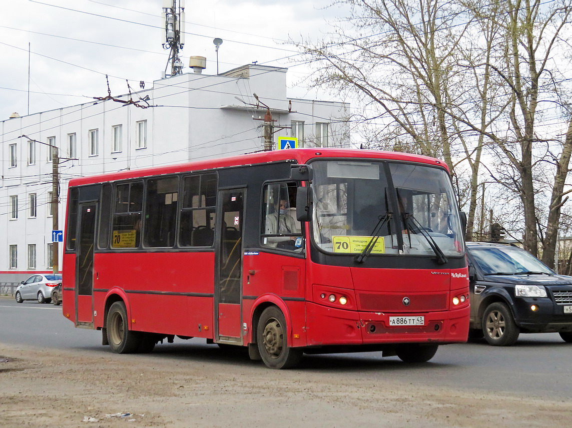 Kirov region, PAZ-320412-04 "Vector" Nr. А 886 ТТ 43