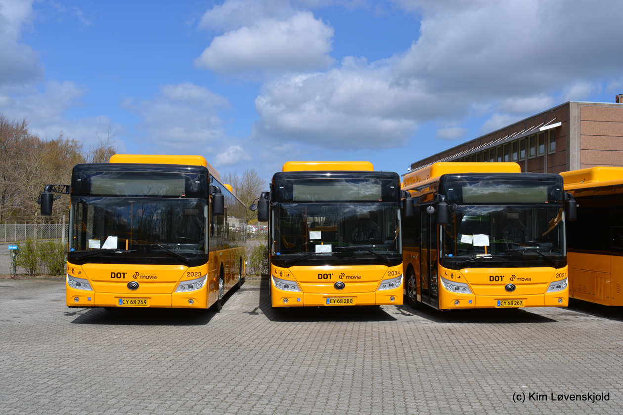 Дания, Yutong E12 (ZK6128BEVG) № 2023; Дания, Yutong E12 (ZK6128BEVG) № 2034