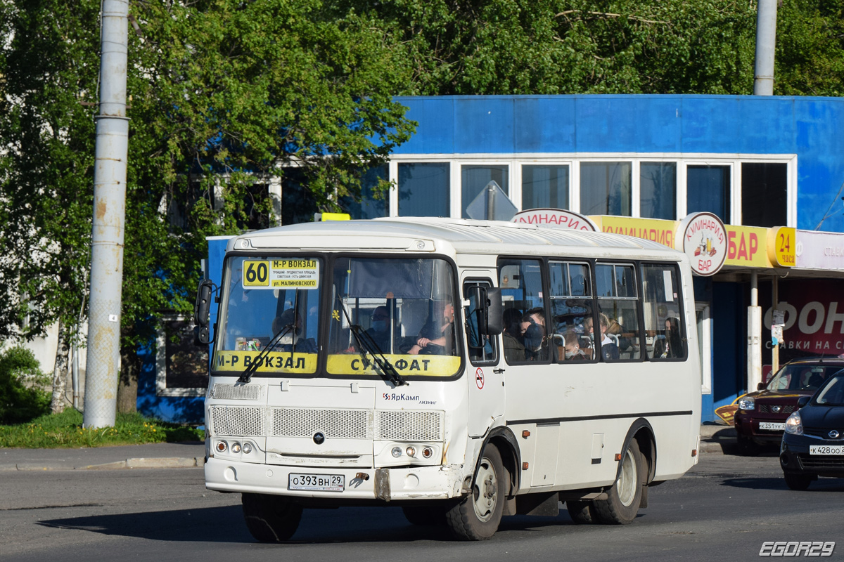 Архангельская область, ПАЗ-32054 № О 393 ВН 29