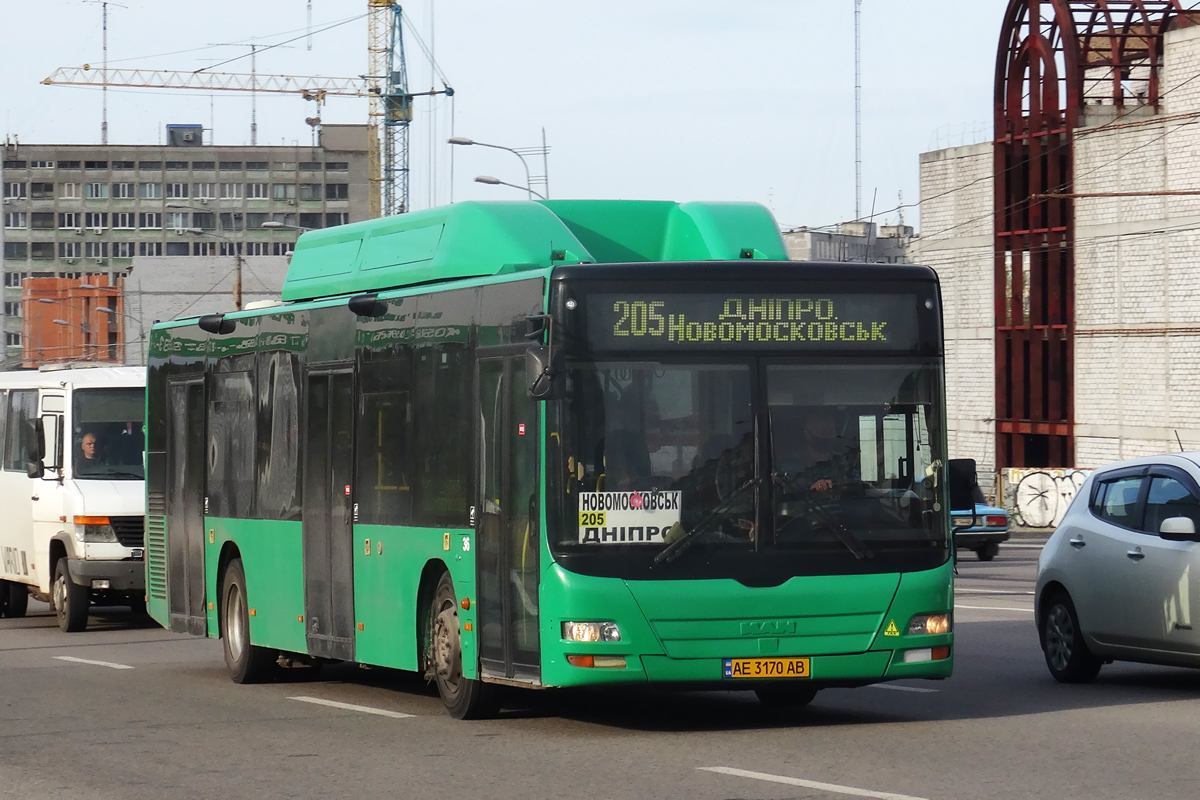 Днепропетровская область, Vanden Berghe № AE 9949 BX; Днепропетровская область, MAN A21 Lion's City NL313 CNG № 36