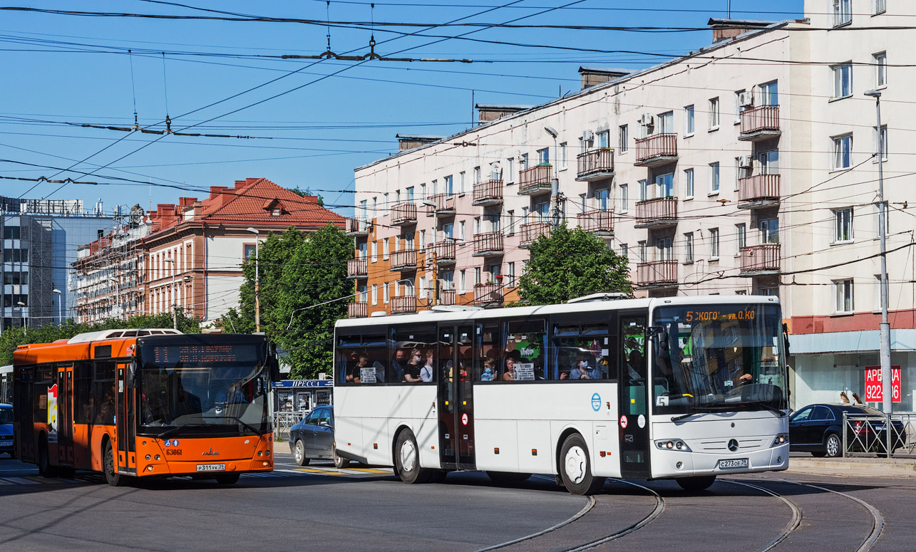 Kaliningrad region, MAZ-203.085 № 63061; Kaliningrad region, Mercedes-Benz Intouro II № С 273 ОЕ 39