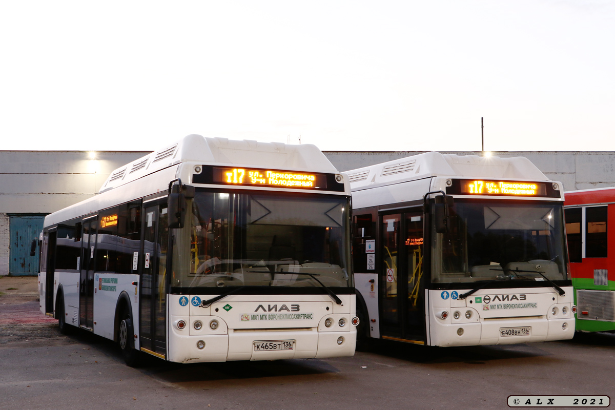 Воронежская область, ЛиАЗ-5292.67 (CNG) № К 465 ВТ 136; Воронежская область — Автобусные вокзалы, станции, конечные остановки и АТП