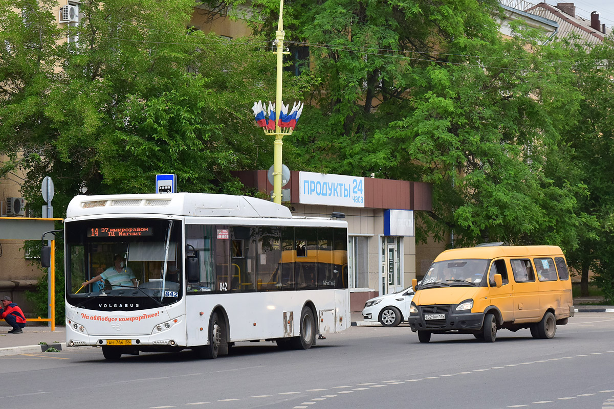 Oblast Wolgograd, Volgabus-5270.GH Nr. 842; Oblast Wolgograd, GAZ-322132 (XTH, X96) Nr. Е 321 НР 134