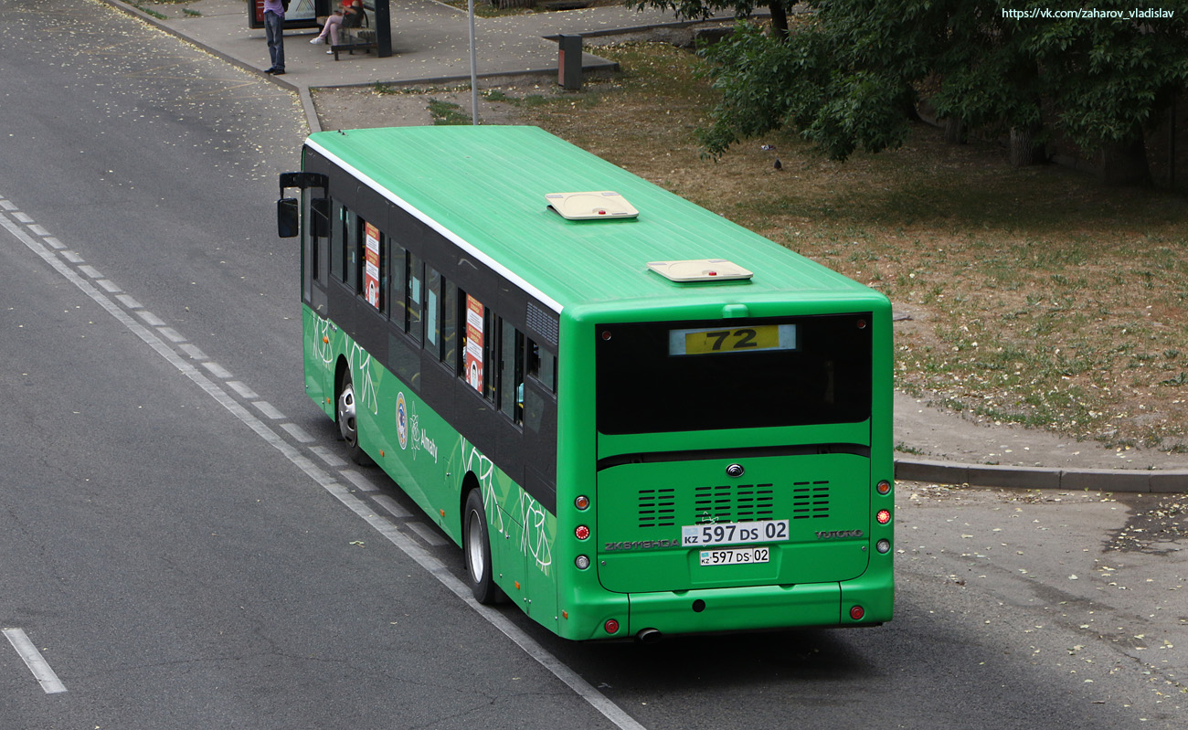 Алматы, Yutong ZK6118HGA № 597 DS 02