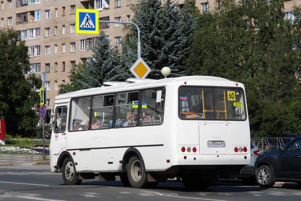 Архангельская область, ПАЗ-32054 № О 393 ВН 29