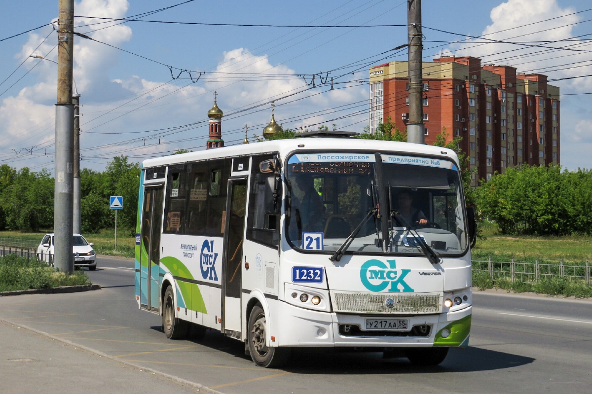 Omsk region, PAZ-320414-04 "Vektor" (1-2) Nr. 1232