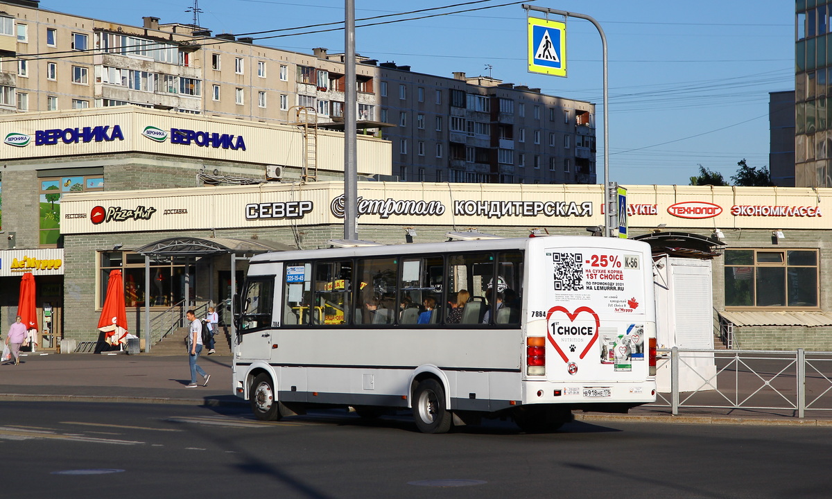 Санкт-Петербург, ПАЗ-320412-05 № 7864