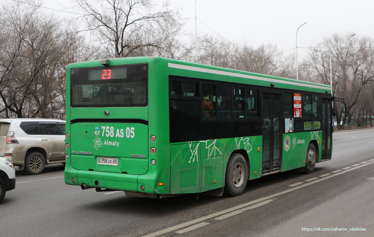 Алматинская область, Yutong ZK6108HGH № 758 AS 05