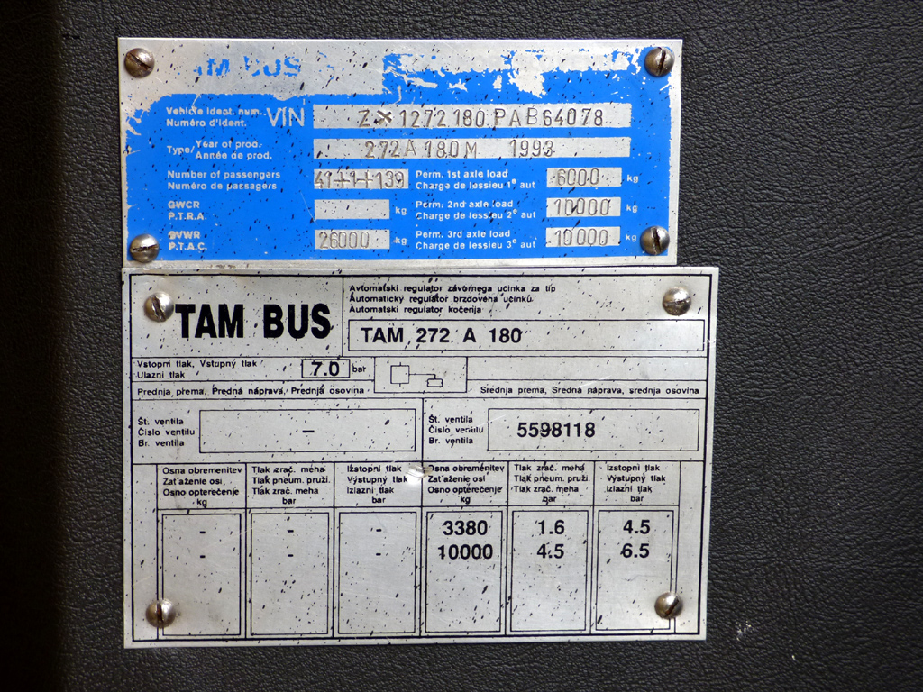 Словакия, TAM-272A180M № 1414