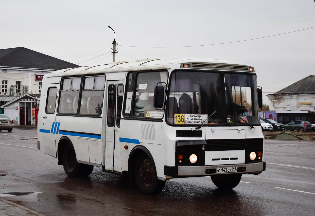 Тверская область, ПАЗ-32053 № О 143 СК 69