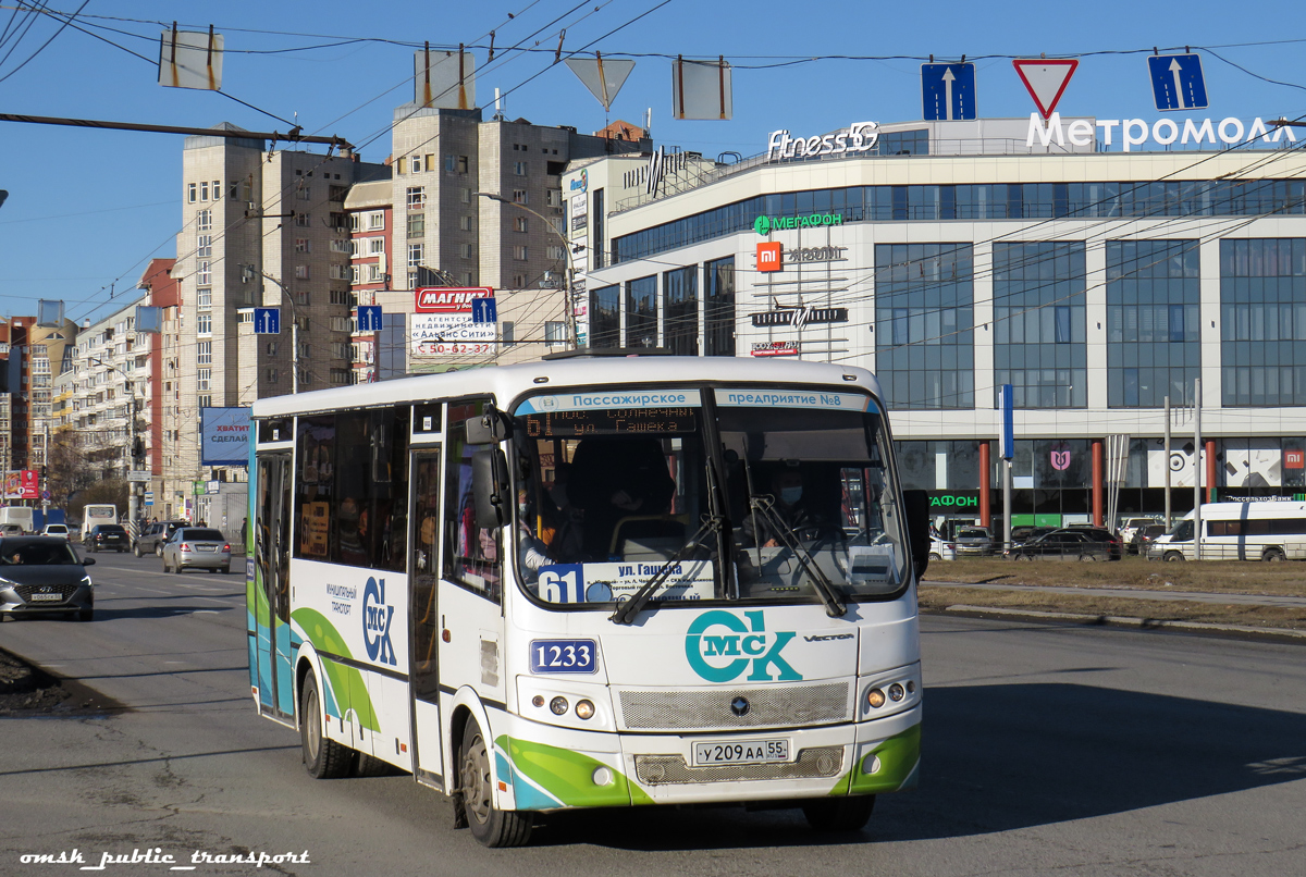 Omsk region, PAZ-320414-04 "Vektor" (1-2) č. 1233
