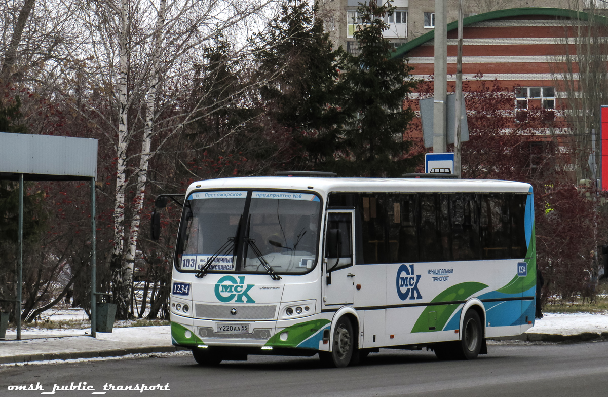 Omsk region, PAZ-320414-04 "Vektor" (1-2) Nr. 1234
