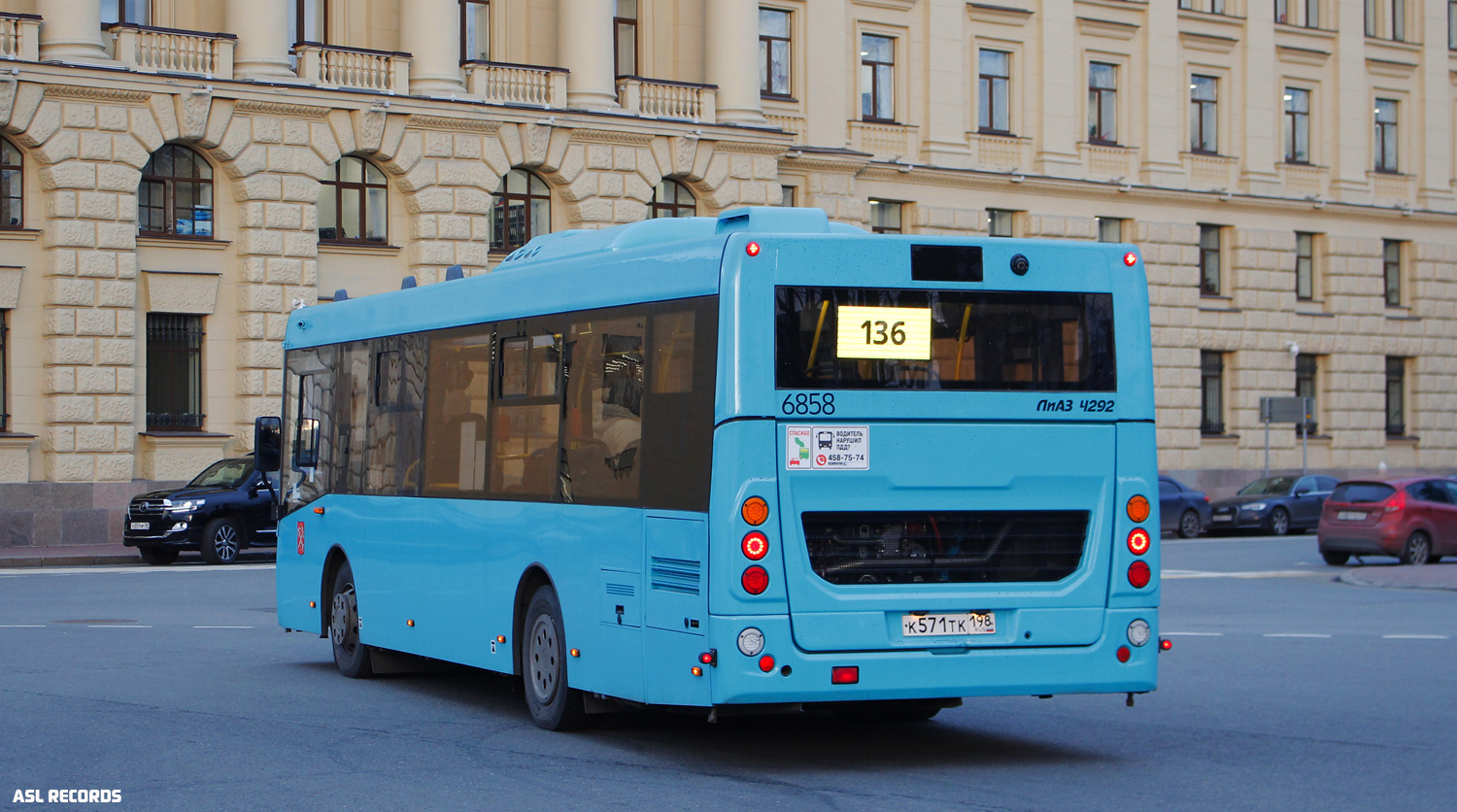 Санкт-Петербург, ЛиАЗ-4292.60 (1-2-1) № 6858