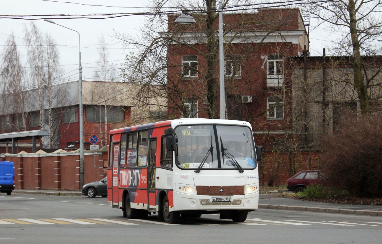 Sankt Peterburgas, PAZ-320402-05 "Vector" Nr. В 308 РС 198