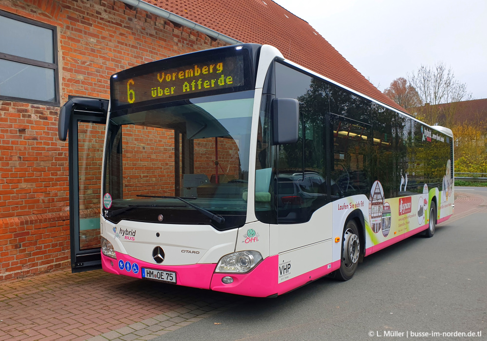 Нижняя Саксония, Mercedes-Benz Citaro C2 hybrid № 75