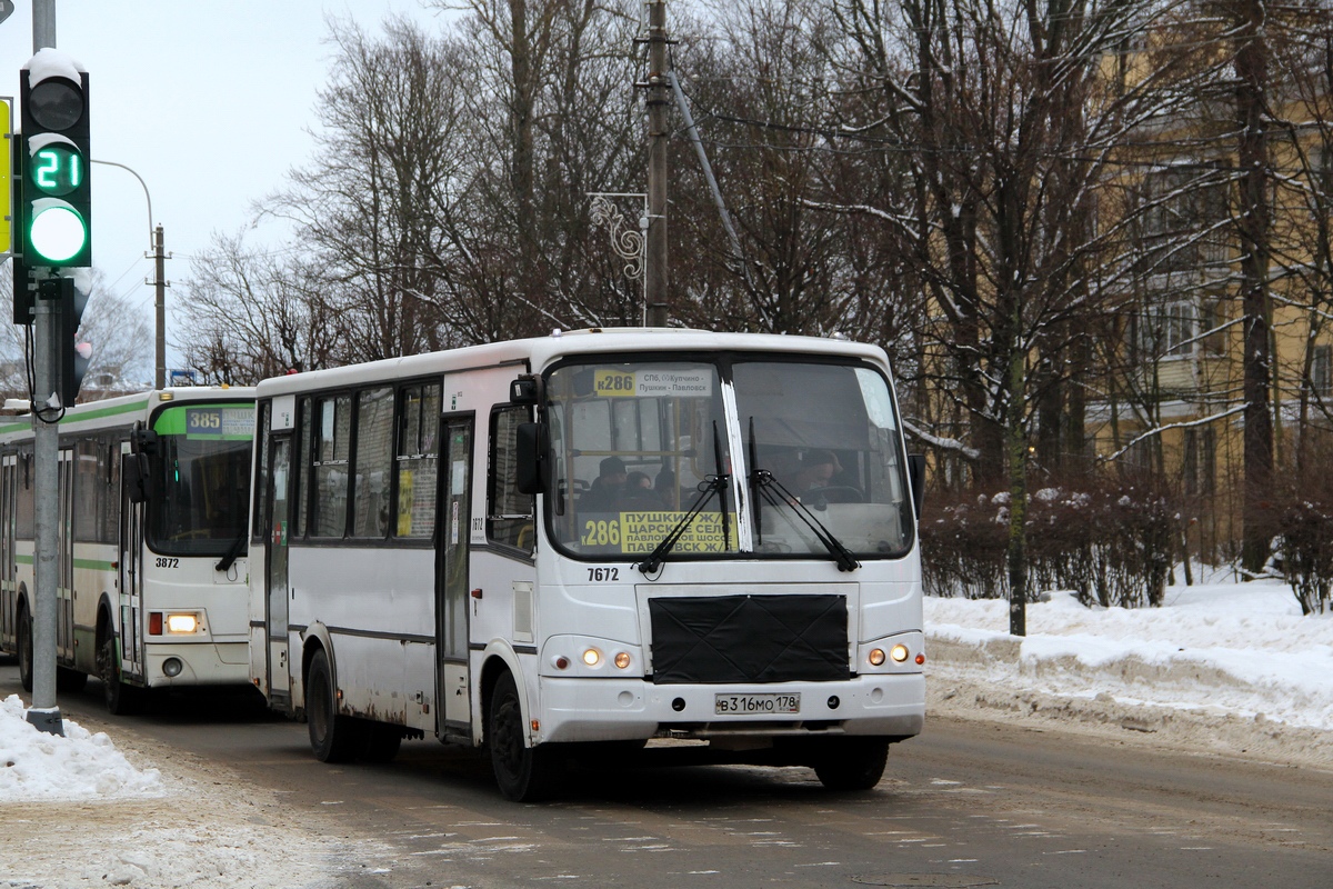 Санкт-Петербург, ПАЗ-320412-05 № 7672