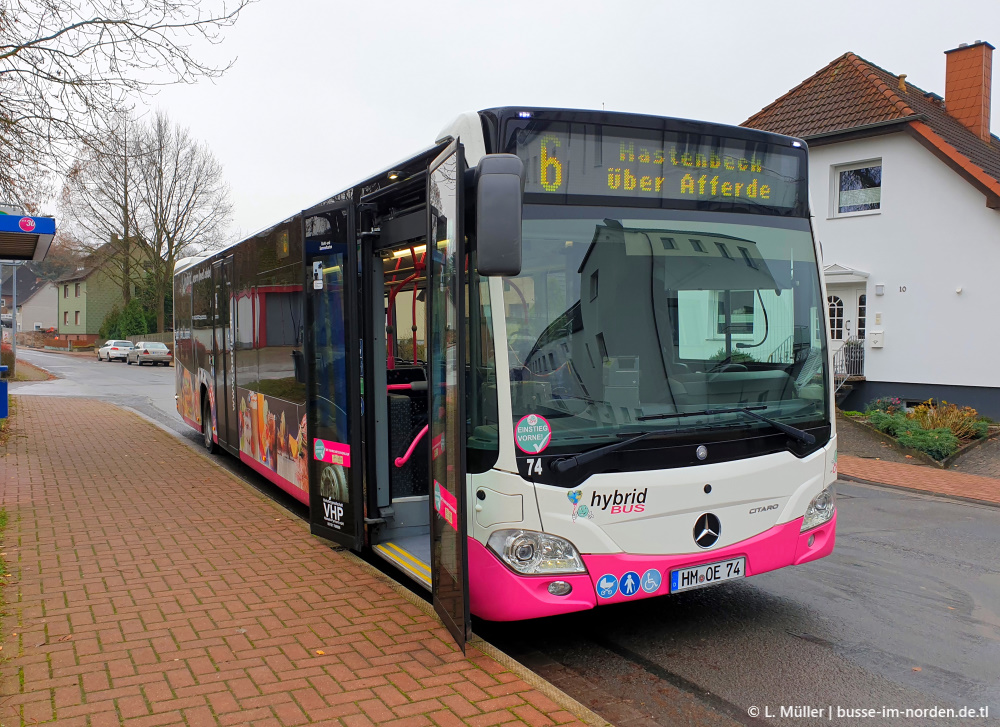 Нижняя Саксония, Mercedes-Benz Citaro C2 hybrid № 74