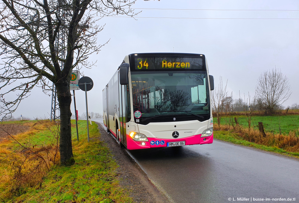 Alsó-Szászország, Mercedes-Benz Citaro C2 hybrid sz.: 86