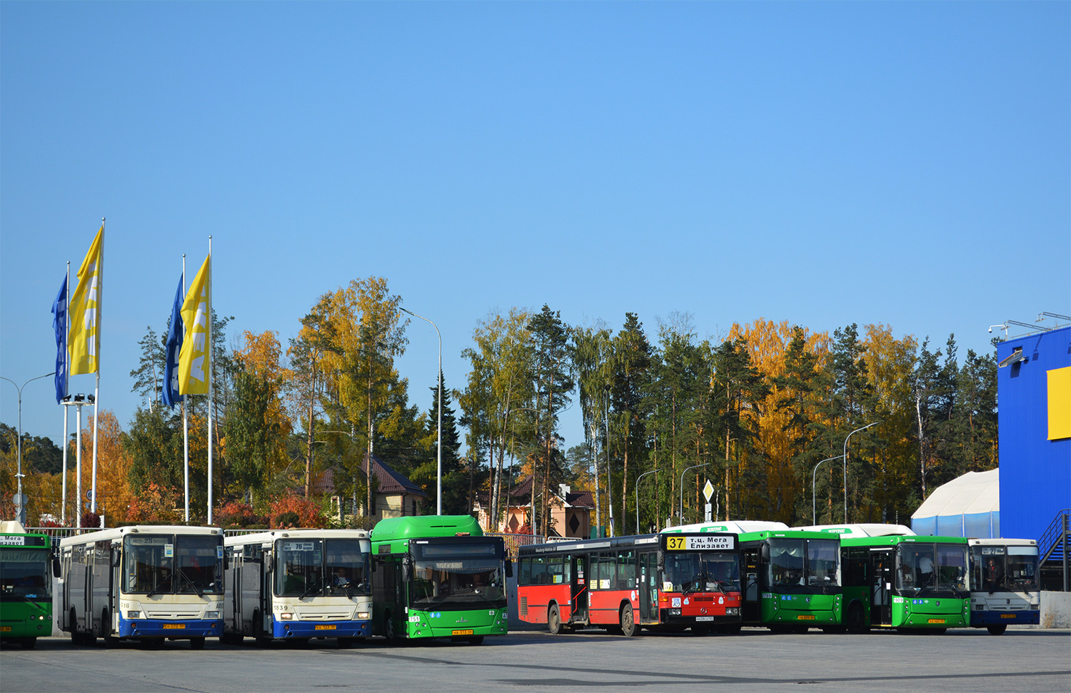 Szverdlovszki terület — Bus stations, finish stations and stops