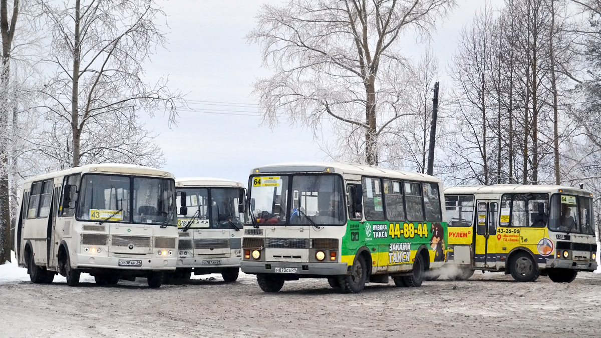 Архангельская область, ПАЗ-32054 № О 508 АН 29; Архангельская область, ПАЗ-32054 № М 873 СА 29; Архангельская область — Автовокзалы, автостанции, конечные остановки