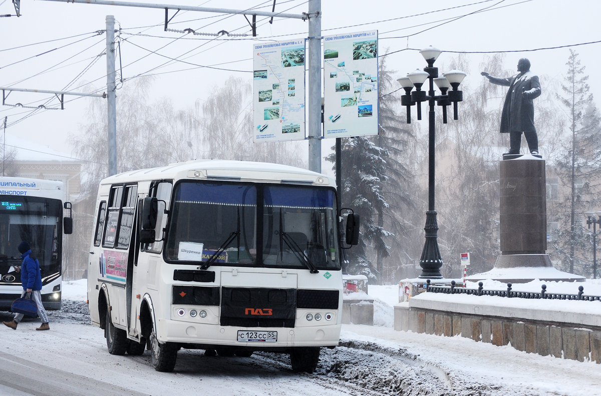 Омская область, ПАЗ-32053 № С 123 СС 55