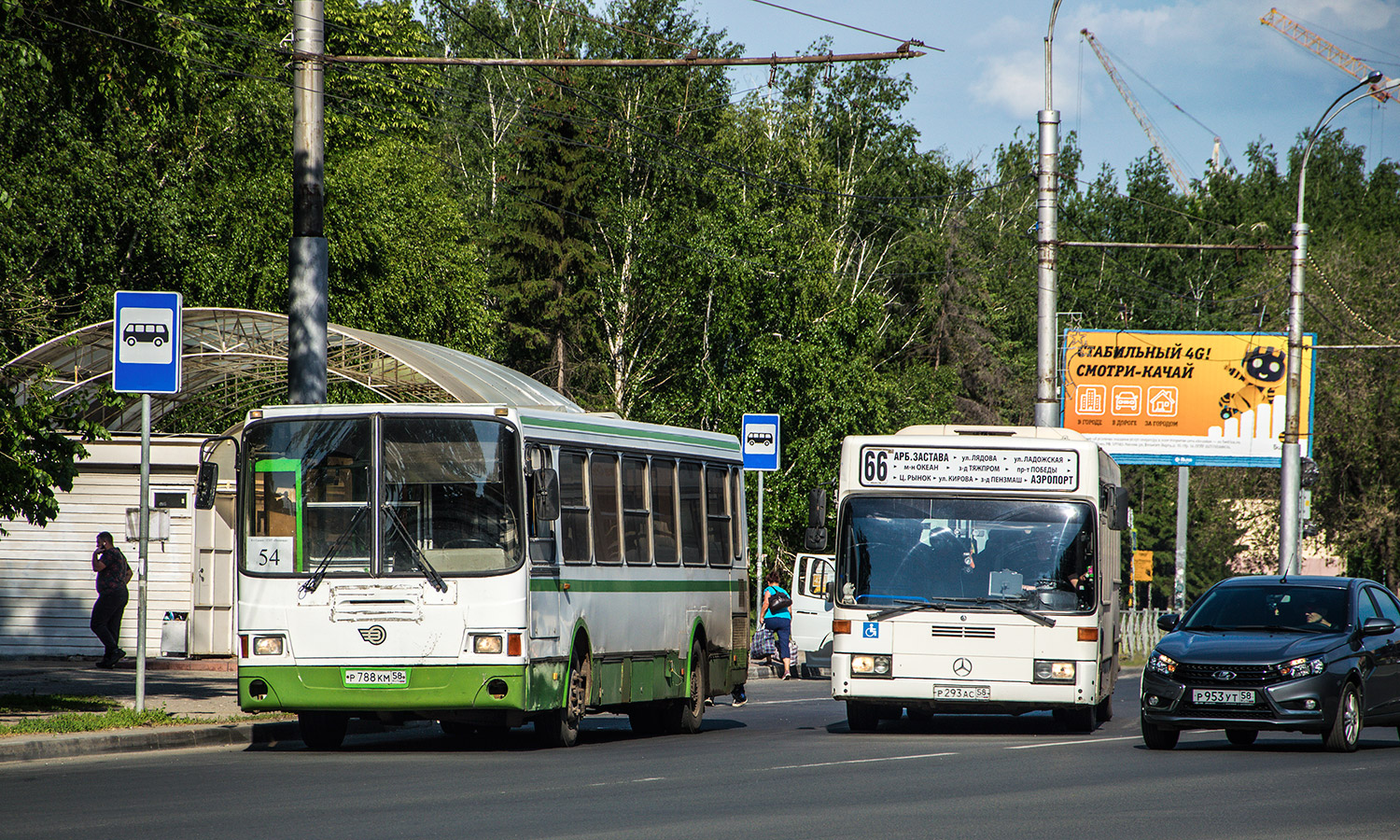 Пензенская область, ЛиАЗ-5256.45 № Р 788 КМ 58; Пензенская область, Mercedes-Benz O405N2 № Р 293 АС 58