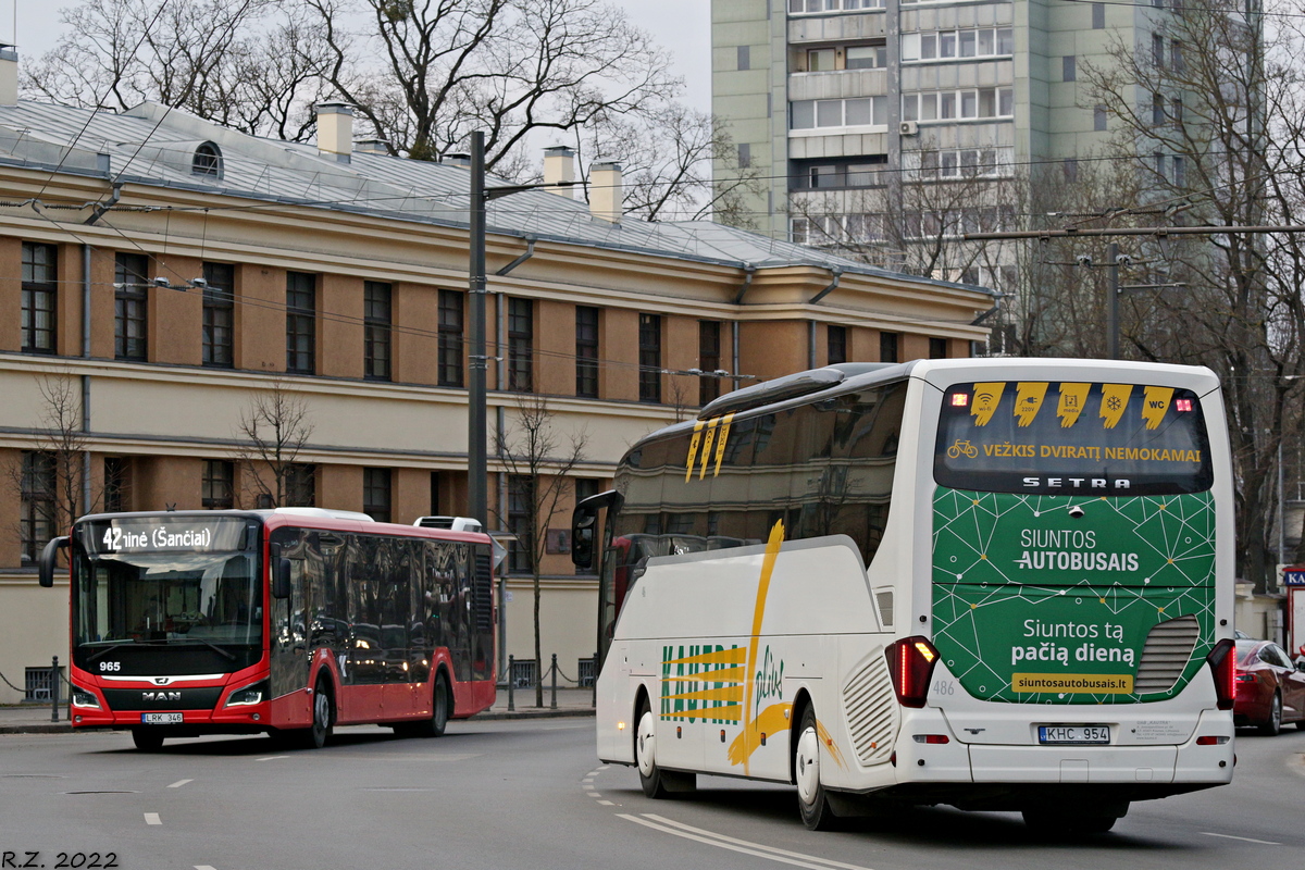 Литва, MAN 12C Lion's City 12 NL330 EfficientHybrid № 965; Литва, Setra S516HD/2 № 486