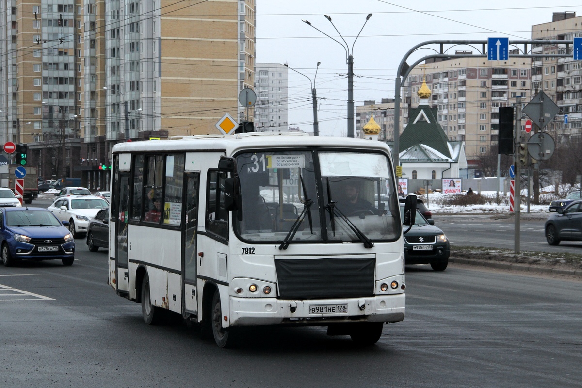 Санкт-Петербург, ПАЗ-320402-05 № 7912