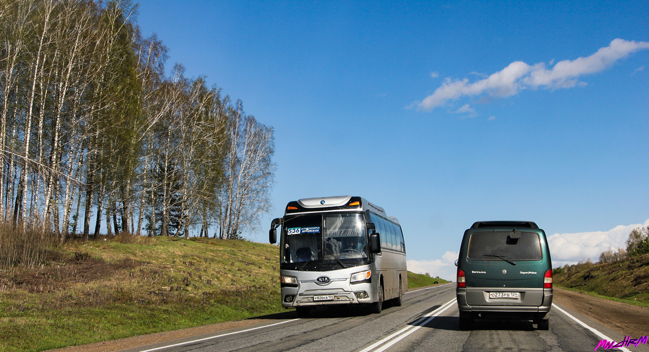 Красноярский край, Kia Granbird Parkway (КВР) № Р 826 КВ 124; Красноярский край, SsangYong Istana № О 273 РВ 124