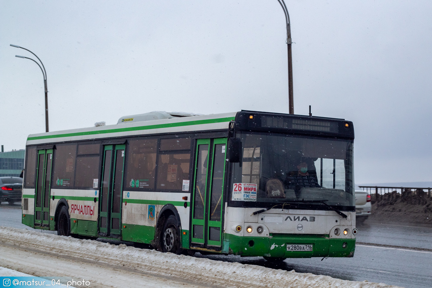 Tatarstánu, LiAZ-5292.22 (2-2-2) č. К 280 ВА 716