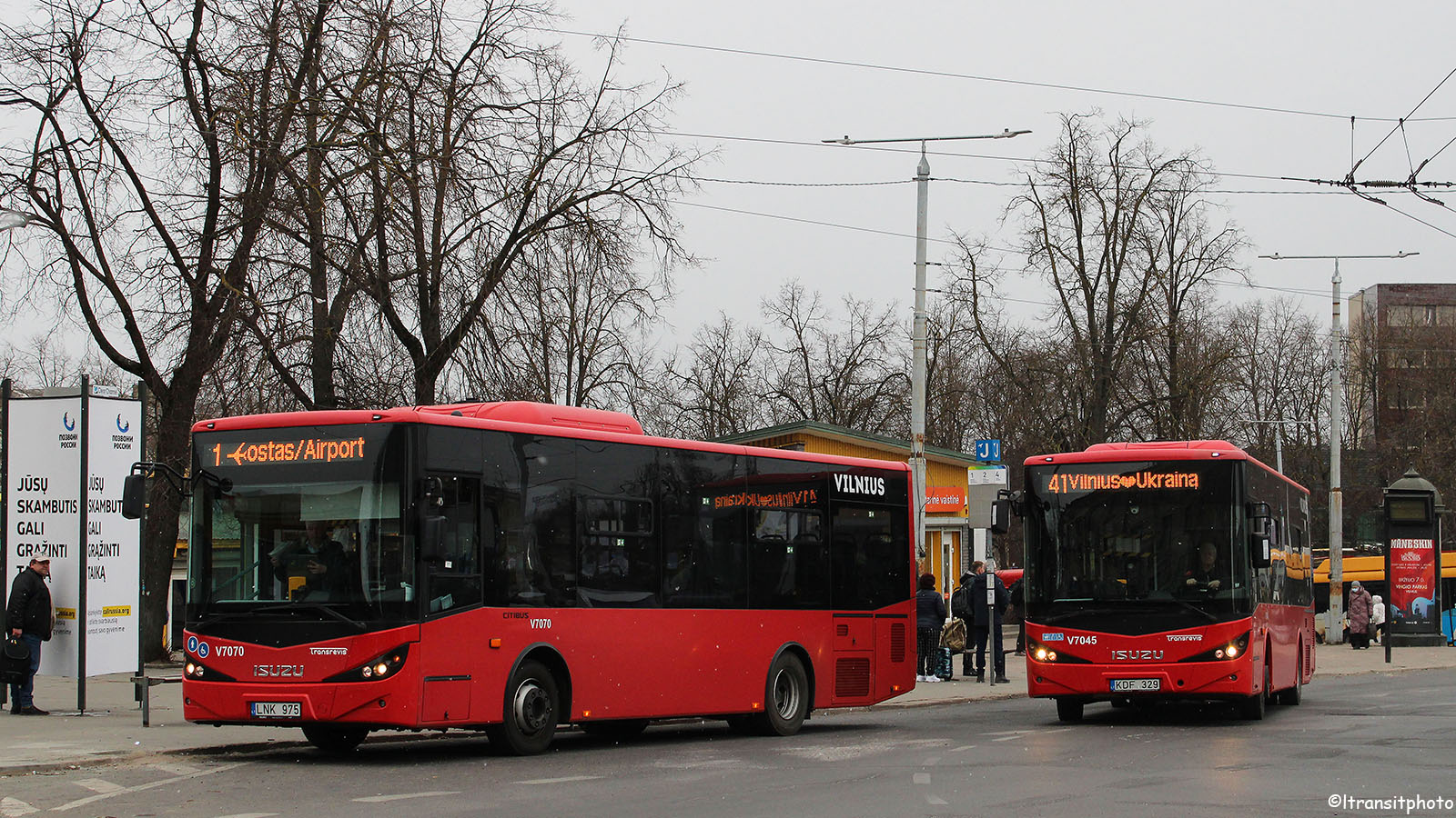 Litauen, Anadolu Isuzu Citibus (Yeni) Nr. V7070; Litauen, Anadolu Isuzu Citibus (Yeni) Nr. V7045