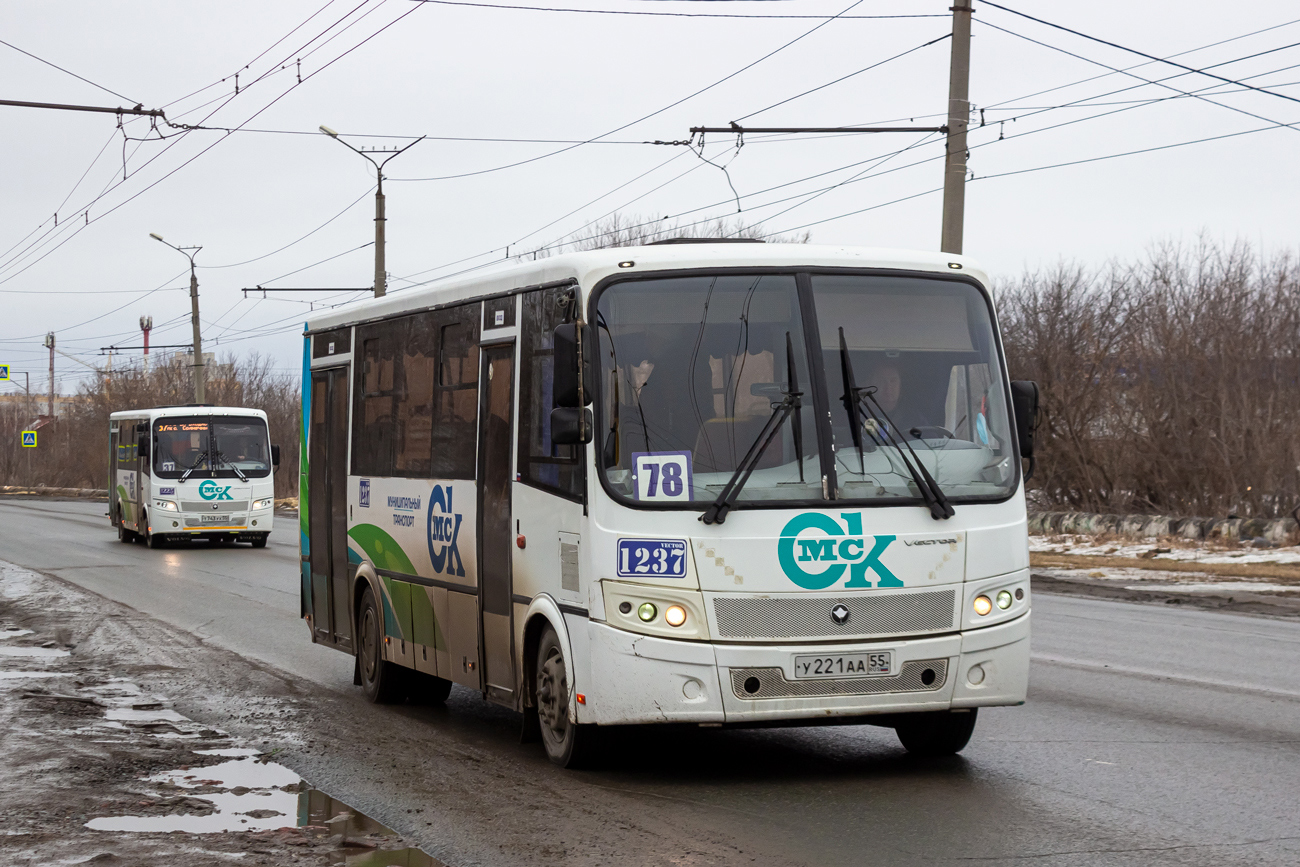 Omsk region, PAZ-320414-04 "Vektor" (1-2) Nr. 1237