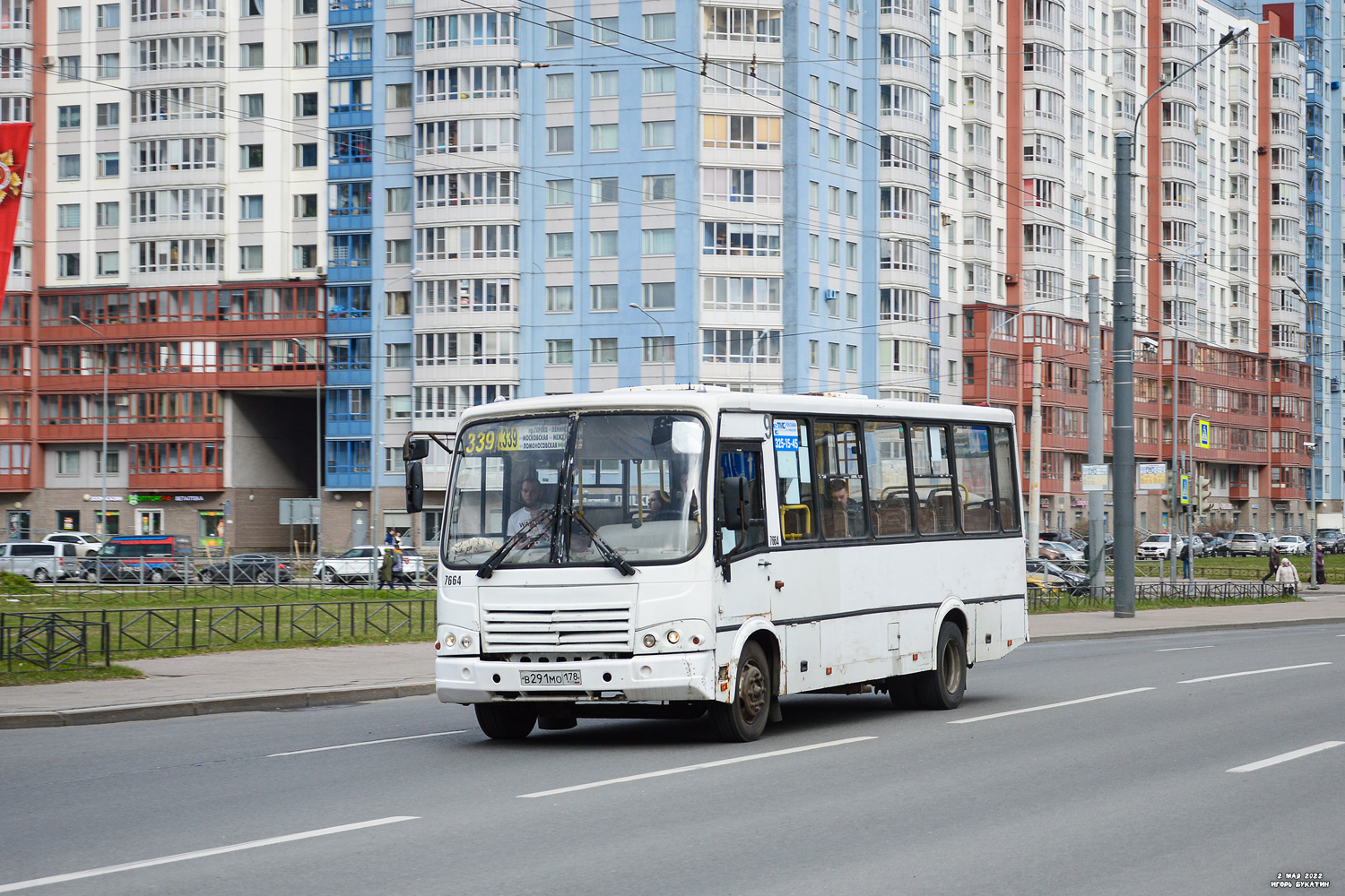 Санкт-Петербург, ПАЗ-320412-05 № 7664